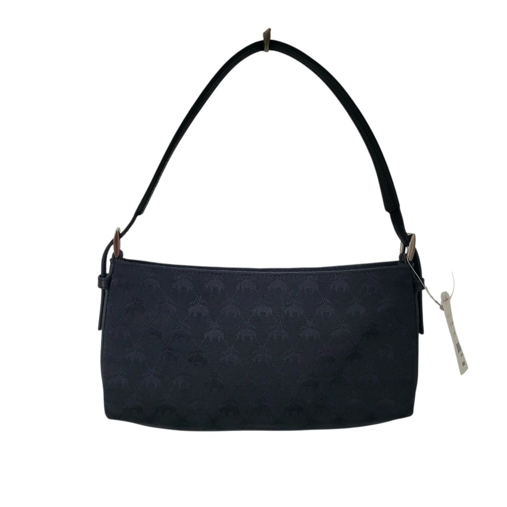 Brooks Brothers Black Jacquard Baguette Shoulder Bag W349A